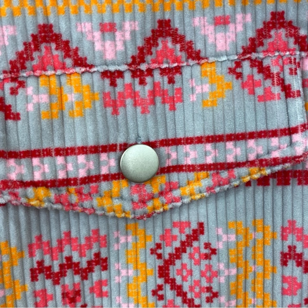 Savannah Jane Pink Orange Grey Southwest Print Rhinestone Trim Jacket NWT XL - Picture 6 of 10